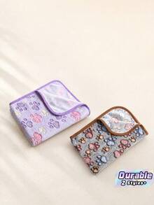3 PiecesThick Pet Blankets With Paw Prints - Made Of Soft Plush Fabric, Machine Washable, Suitable For All Dog Breeds, Cozy And Warm, Ideal For Medium, Large And Small Dogs, Pet Supplies. | Fun Animal Patterns - Multicolor - View 1
