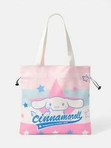HELLO KITTY AND FRIENDS | SHEIN 女款卡通印花圖案便利手提包 - 撞色 - 查看 1