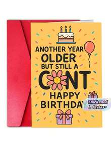 1Pc Fun And Humorous Birthday Card To Give To Friends, Containing Vivid Jokes, Perfect For Adult Birthday Parties, Guaranteed To Make You Laugh Heartily - Humorous birthday - View 1