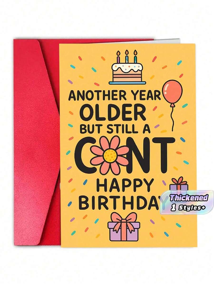 1Pc Fun And Humorous Birthday Card To Give To Friends, Containing Vivid Jokes, Perfect For Adult Birthday Parties, Guaranteed To Make You Laugh Heartily - Humorous birthday - View 1