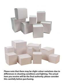 25PCS White Paper Cardboard Boxes With Lid, Multipurpose Holiday Decorative Boxes, Craft Store Item Packaging, Suitable For Crafts, Party Favors, Bridesmaids & Groomsmen, Valentine's Day Gifts, Easy Assembly - White - View 7