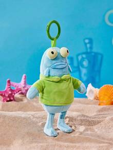 SpongeBob SquarePants | POKOJA LAND 1個 X POKOJA LAND 3D 絨毛吊飾鑰匙圈，藍綠配色魚形，可愛且鮮豔設計，可掛在包包、鑰匙、書包上，生日或週年紀念的可愛禮物 - 藍色 - 查看 2