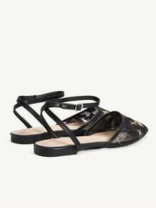 CUCCOO CHICEST Women's Mesh Embroidered Flat-Soled Shoes Fall Shoes - Black - View 6