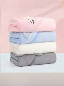 Handuk Mandi Bertudung untuk Hewan Peliharaan 1 buah - Jubah Mandi Anjing & Kucing yang Sangat Menyerap dan Cepat Kering, Bulu Karang Lembut, Desain Kartun, Handuk Pengering yang Nyaman untuk Hewan Peliharaan - MultiWarna - View 8