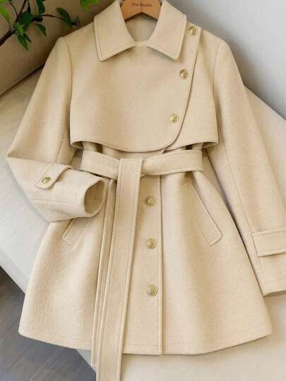 Everyssa Women's Winter Fashion Button Long Sleeve Jacket, Versatile For Daily Wear