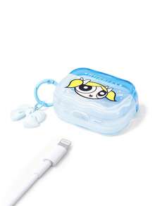 THE POWERPUFF GIRLS X SHEIN 卡通圖案防摔保護藍牙耳機保護殼附吊飾，適用於 iPod - 彩色 - 查看 4