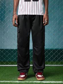 EVRINFINITE Men's Casual Lightweight Multi-Pocket Cargo Pants, Fashionable Workwear Trousers For Spring & Autumn - Black - View 1