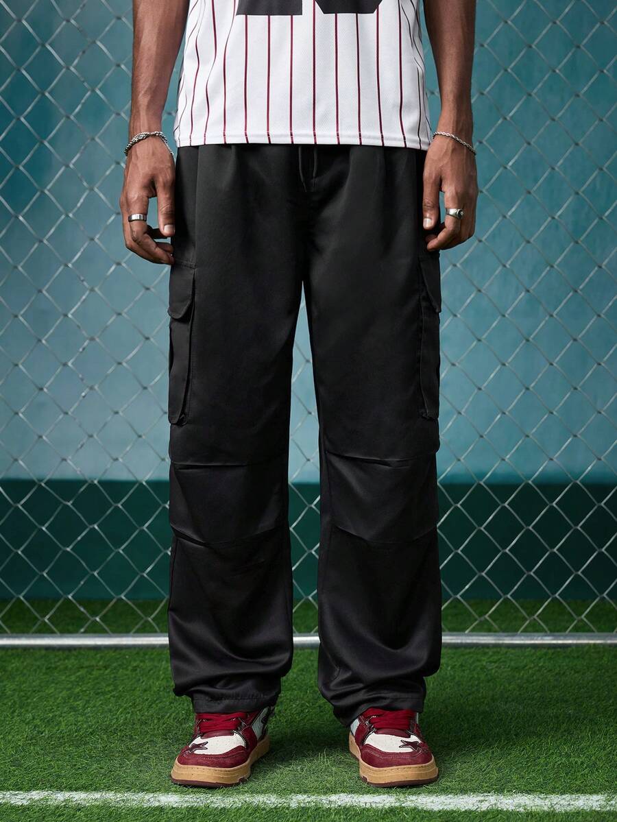 EVRINFINITE Men's Casual Lightweight Multi-Pocket Cargo Pants, Fashionable Workwear Trousers For Spring & Autumn - Black - View 1