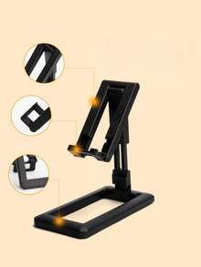 Portable Foldable Desktop Phone Stand For Watching Videos And Live Streaming - Black - View 7