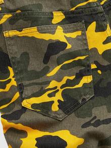 ROMWE MEN Men's Camouflage Layered Flare Jeans - Multicolor - View 5
