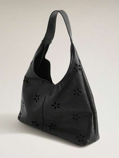Wovira Ladies Bag Handmade Sense, Urban Fashion, Old Money Style, Hollow Flower Craft, Shoulder Bag, HOBO Bag, Large Capacity Suitable For Daily Commuting