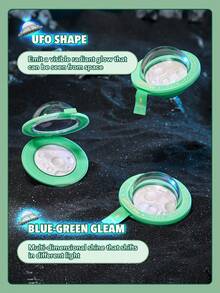 SHEGLAM Lunar Glow Highlighter 多維閃亮高光粉 高光效果 藍綠色反光光澤 多用途發光臉部彩妝紫色 哥德高光粉 - Neutron Star - 查看 5