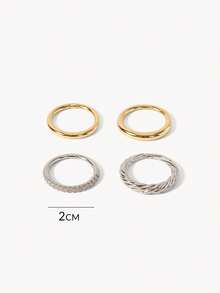 Opalesca Gold And Silver Color Matching Multi-Layer Stacked Twist Ring - Multicolor - View 10