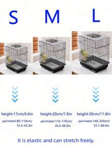 1pc Anti-Splash Shaping Mesh Cage Cover For Birds - White - View 6