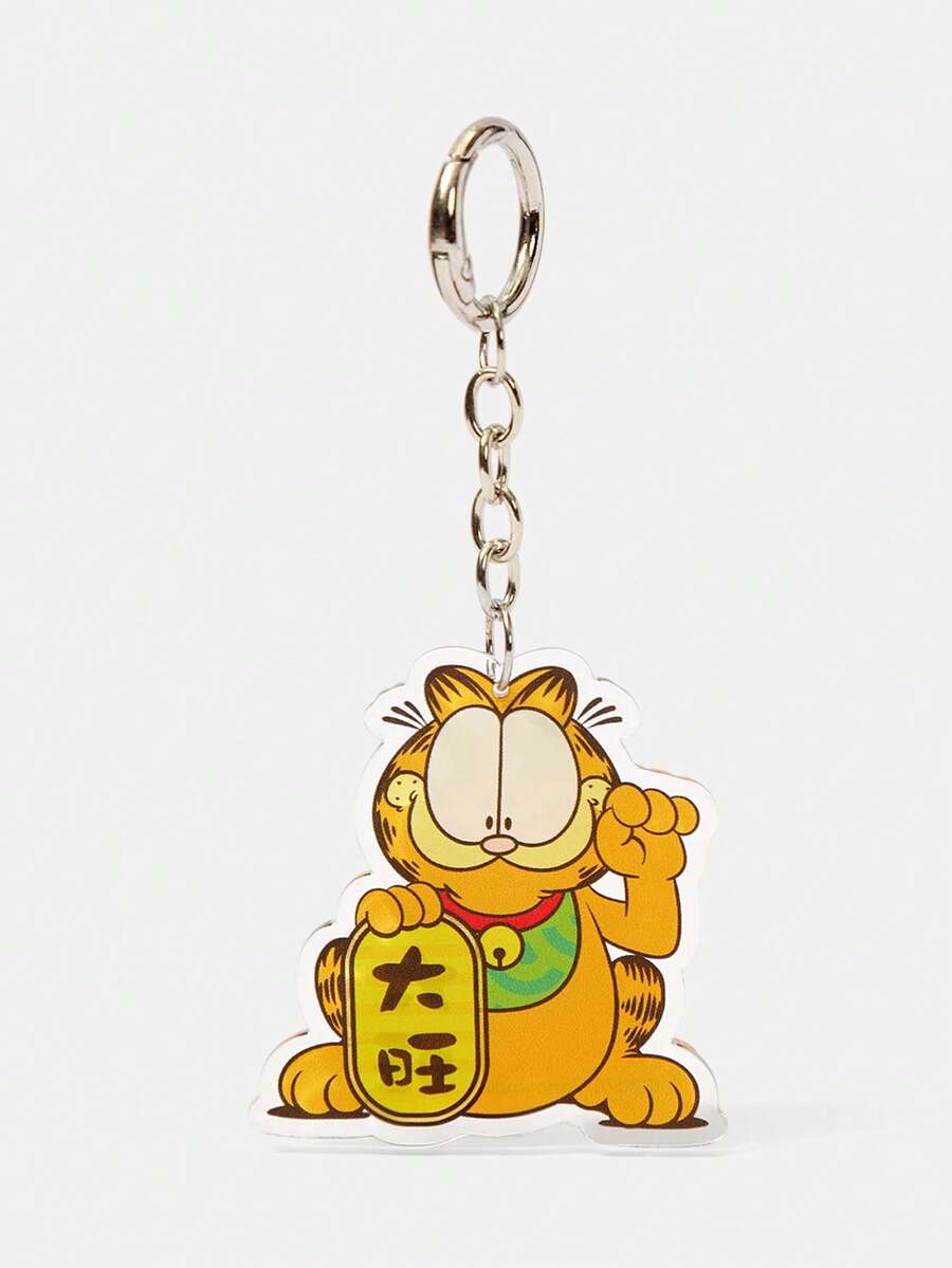 GARFIELD | SHEIN 卡通橘貓壓克力鑰匙圈,可愛動物包包掛飾 - 多色3 - 查看 1