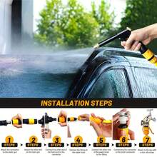 Heavy Duty Pressure Washer Hose - Long Reach High Pressure Cleaning Wand, Suitable For RVs, Trucks, …Boats And Home Cleaning | Black Spray Gun Hose, Suitable For Outdoor Maintenance And Watering - High pressure water gun - View 4