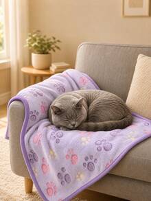 3 PiecesThick Pet Blankets With Paw Prints - Made Of Soft Plush Fabric, Machine Washable, Suitable For All Dog Breeds, Cozy And Warm, Ideal For Medium, Large And Small Dogs, Pet Supplies. | Fun Animal Patterns - Multicolor - View 5