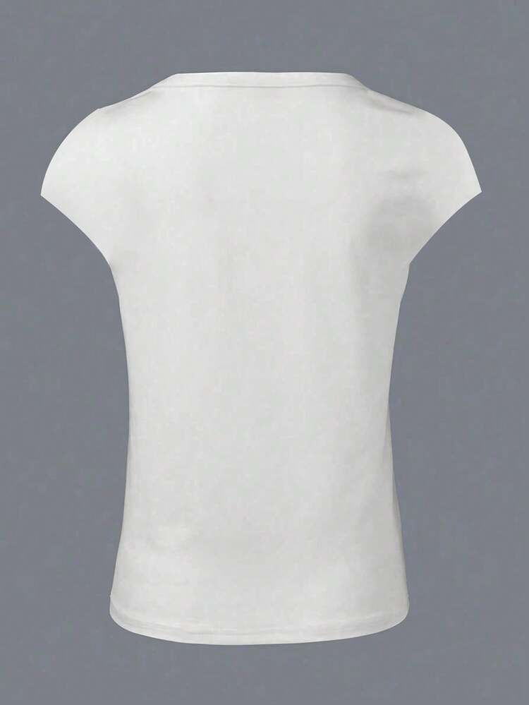 Omancia Women's Solid Color V-Neck Camisole, Minimalist And Fashionable, Suitable For Summer - White - View 2