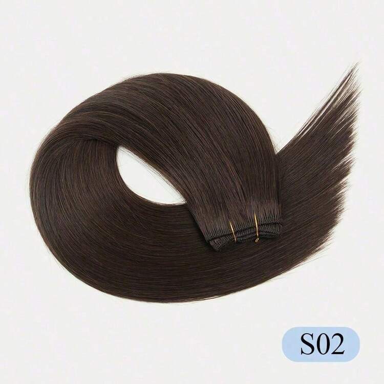 Sew In Hair Extensions Real Human Hair 12-22 Inch Weft Extensions Color 1B Nature Black Double Weft Straight Human Hair 50g Hair Weft Bundles Straight Silky Hair For Party & Wedding & Daily - Multicolor - View 46