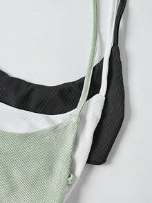 SHEIN Unity 女士纯色简约日常穿搭露背系带吊带背心 - 彩色 - 查看 6