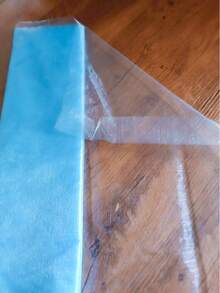 1 Roll Sheer Blue Organza Fabric, Wedding Gauze Roll For Chair Sash Table Runner Backdrop, DIY Sewing Mesh For Party Bridal Shower Decor - Blue - View 5