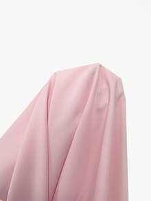 Allurite Plus Size Romantic Elegant Wedding Solid Color Cross V-Neck Tie Side Ruffle Sleeve Dress - Pink - View 4