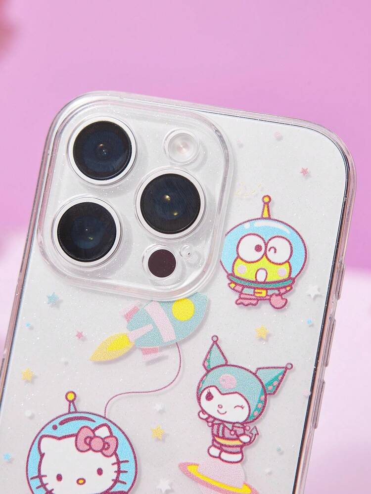 HELLO KITTY AND FRIENDS | Joivida Hello & Friends 太空透明手機殼，可愛卡通太空人印花，透明防震保護殼，防指紋輕量設計，適合日常保護，相容 11-17 系列 - 彩色 - 查看 4