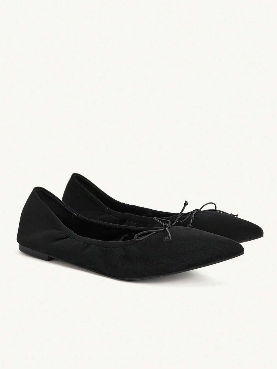 CUCCOO CHICEST Women's Shoes Bow Soft Sole Pointed Toe Flat Bottom Low Heel French Mary Jane Retro Black Suede Surface Low Vamp Shoes Commuter Dating Fall Shoes