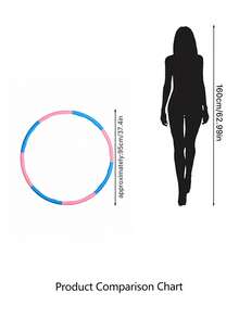 1Pc Detachable Weighted Hoop, Fitness Equipment For Weight Loss, Fat Burning, Abdominal Tightening & Waist Shaping. Full-Fit Design. This Exercise Hoop For Slimming, Fat Burning And Waist Training Is Suitable For Women, Men And Beginners. - Multicolor - View 4