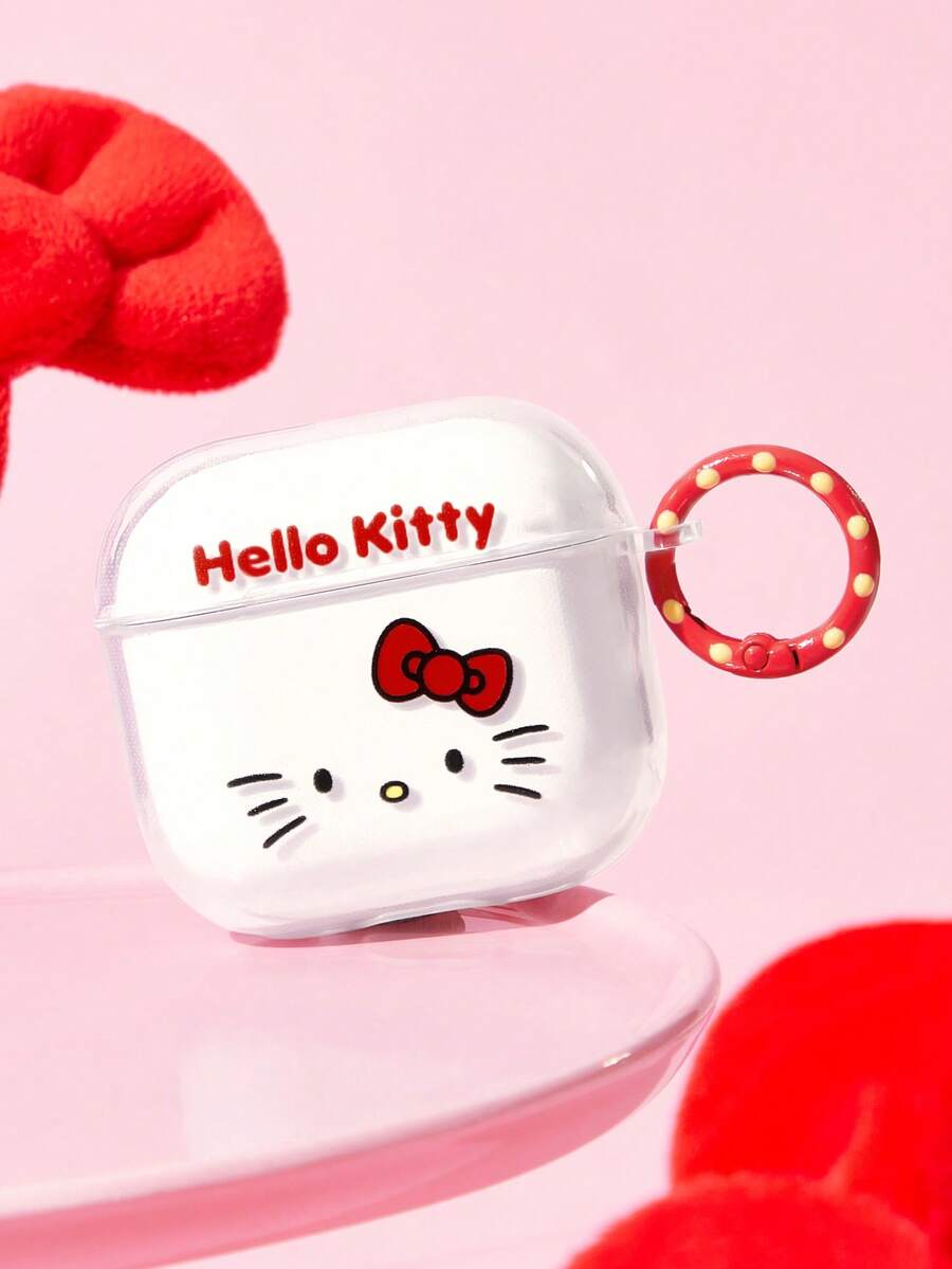 HELLO KITTY AND FRIENDS | SHEIN 卡通圖案防摔保護藍牙耳機保護套附吊飾,適用於 iPod - 彩色 - 查看 1