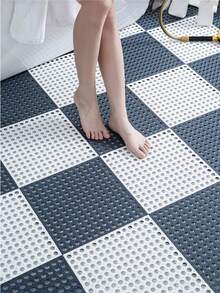 10 Pieces Per Set, Multi-Color Hollow Plastic Waterproof Pool Mats, Interlocking Floor Tiles With Drainage Holes, Anti-Slip Shower Mats, Bathroom Accessories, Colorful Grid Mats Suitable For Terraces, Balconies, Dog Kennels And Poultry Farms - multicolor - View 17