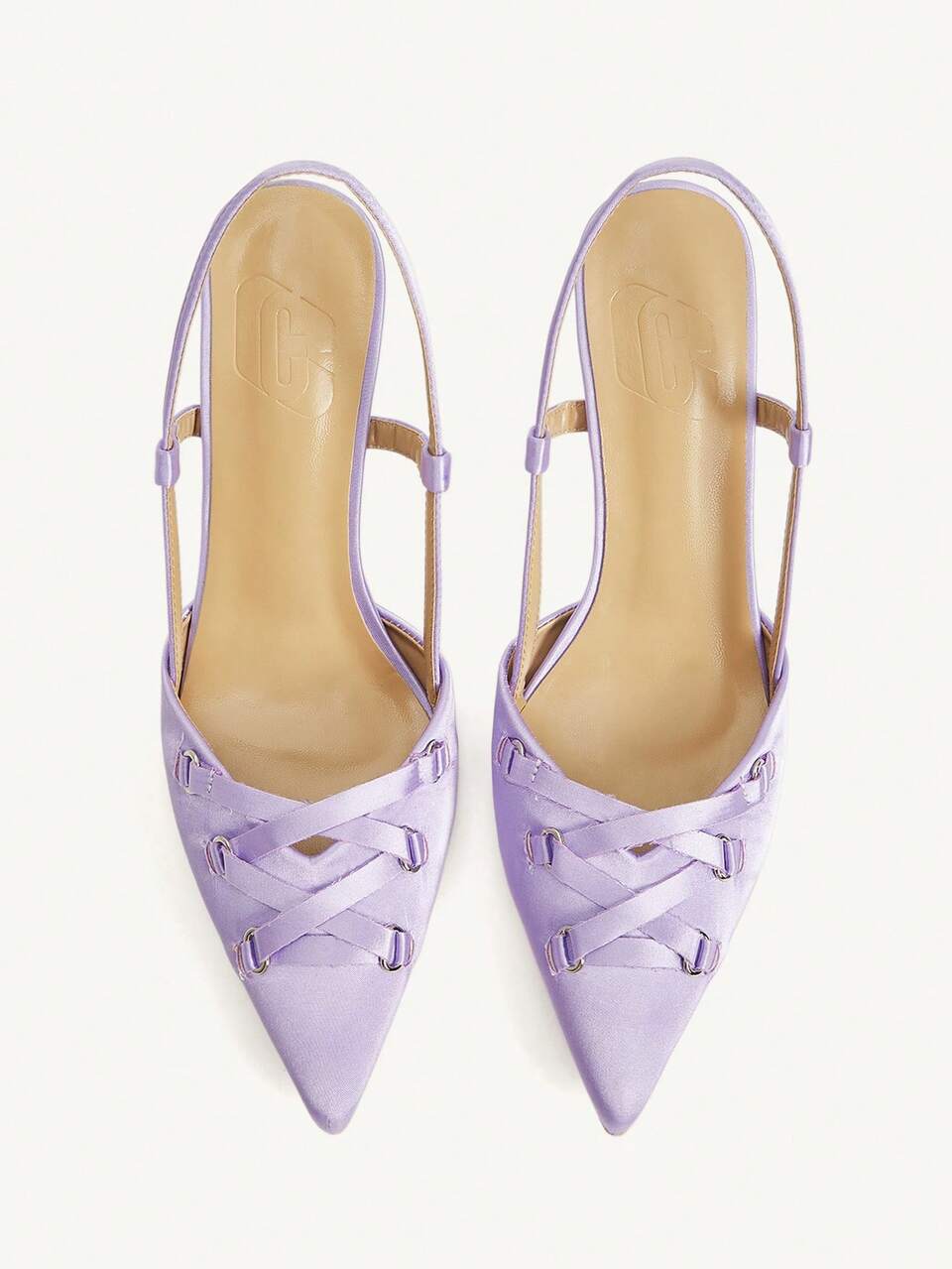 CUCCOO CHICEST French Taro Purple Satin Cross Strap Pointed Slingback Sandals Women's Temperament Thin Heel Low Vamp High Heels