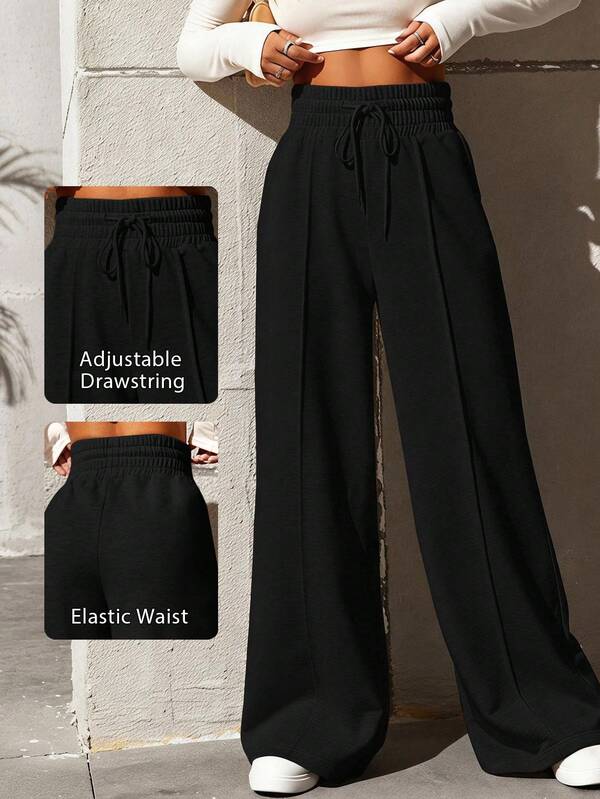 SHEIN Tall CURVE Pantalon droit casual ample pour femmes grande taille