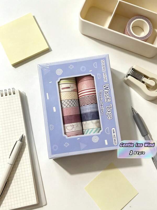 20 Rolls Macaron Washi Tape Set Rainbow Masking Tape Set 10mm(0.4 Inch) Wide Colorful Decorative Tape School Supplies For DIY Art Craft Scrapbooking Journaling Notebook Planner Stationery Supplies