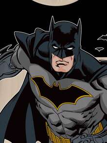BATMAN X SHEIN 青少年男童休闲时尚街头风日常通勤动漫英雄数字印花撞色短袖T恤，夏季 - 白色 - 查看 3