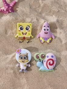 SpongeBob SquarePants | POKOJA LAND 3/4/6入組可愛卡通動物造型冰箱磁鐵組，有趣多彩設計，強磁吸附，可愛廚房家居裝飾，適用於冰箱、辦公室白板、學校置物櫃，亦適合週年、生日或節日的趣味個性化禮物 - 均碼 - 查看 4