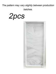 Marble Tray For Bathroom, 2 Pieces Tray Set. Made Of Silicone, Featuring White Marble Patterns, Suitable For Bathrooms, Bathtubs, Kitchen Sinks, And Bathroom Silicone Trays. - multicolor - View 10