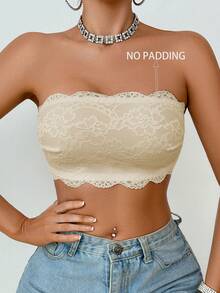Crystal Vow Lace Women's Non-Wired Bandeau Bra 1 Piece - Yellow - View 6
