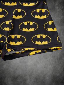 BATMAN X SHEIN Women's Cartoon Print Elastic Waist Boyshort Panties - Black - View 4