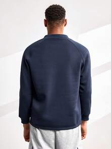 Driftmere Men's Half-Zipper Stand Collar Raglan Long Sleeve Quarter Zip Sweatshirt - Royal Blue - View 2