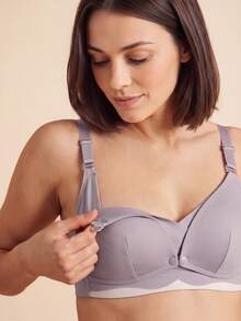 SHEIN Maternity Nursing Bra For Mother - Mauve Purple - View 3