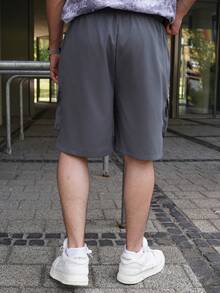 LEOGASHI LEOGASHI 男士时尚宽松工装短裤 - 深灰色 - 查看 3