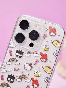HELLO KITTY AND FRIENDS | Joivida 1pc Rainbow Cloud Transparent Case, Summer Fashion, Cute Cartoon Print. Anti-Slip, Anti-Drop, Anti-Fingerprint, Durable For Daily Use. Great Holiday Gift. Compatible With 17/17Air/17Pro/17Pro Max & 11-16 Series (Plus/Pro/Pro Max) - Multicolor - View 3
