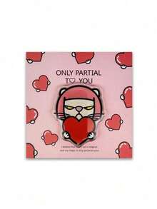 POKOJA LAND Cool Cat Holding Heart Fridge Magnet, 1pc,Red,Kawaii Refrigerator Magnet, Strong Magnetic Acrylic Meme Kitchen Decor, Cat Lover Gift, Only Partial To You, PokojaLand&Luluni - red - View 9