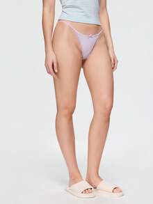 Bonmuse 3pcs Comfortable Pure Cotton Low Waist Women's Thong - Multicolor - View 7