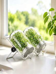 Reusable Stainless Steel Cover With A Bracket And Drainage Channel, Suitable For 86-Millimeter Wide-Mouth Mason Jars, Used For Planting Organic Alfalfa, Broccoli And Mung Bean Seeds. - Mason Jar - View 6