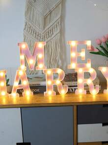 1pc 16cm Home Decor LED Letter & Number Lights, Battery Power 1st 18th 30th 50th Birthday Party Decor Marquee Number Letter Sign Light,Light Up Letters For Wall Decor Bedroom Decor,Proposal Wedding Decoration Illuminated Alphabet Sign - Pink - View 13