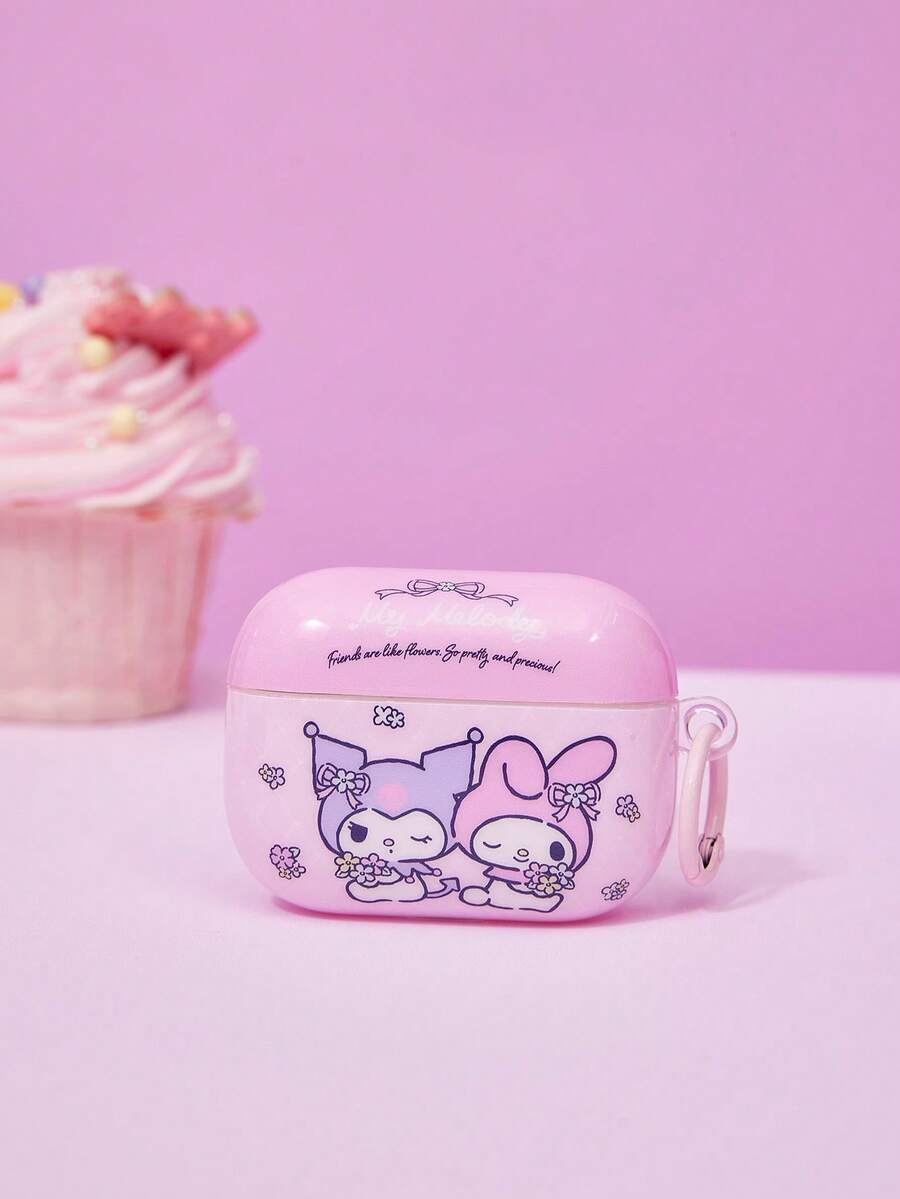 HELLO KITTY AND FRIENDS | Joivida 1個可愛卡通印花透明耳機保護殼適用於Pro,防震保護,附贈配套掛繩,青少年時尚配件,適合日常使用或作為有趣的禮物送給朋友 - 粉色 - 查看 1