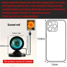 1pc LED Sunset Ambiance Light - Create A Warm Atmosphere, Perfect For Living Room Decorations, Bedroom Ambient Lighting, Holiday Decorations, Gifts, Festival Celebrations , Anchors Background Image - Multicolor - View 14