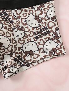 HELLO KITTY AND FRIENDS | SHEIN Men's Colorblock All-Over Print Casual Daily Boxer Briefs - Brown - View 5
